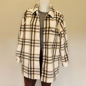 Old Navy heavyweight plaid brushed shirt jacket